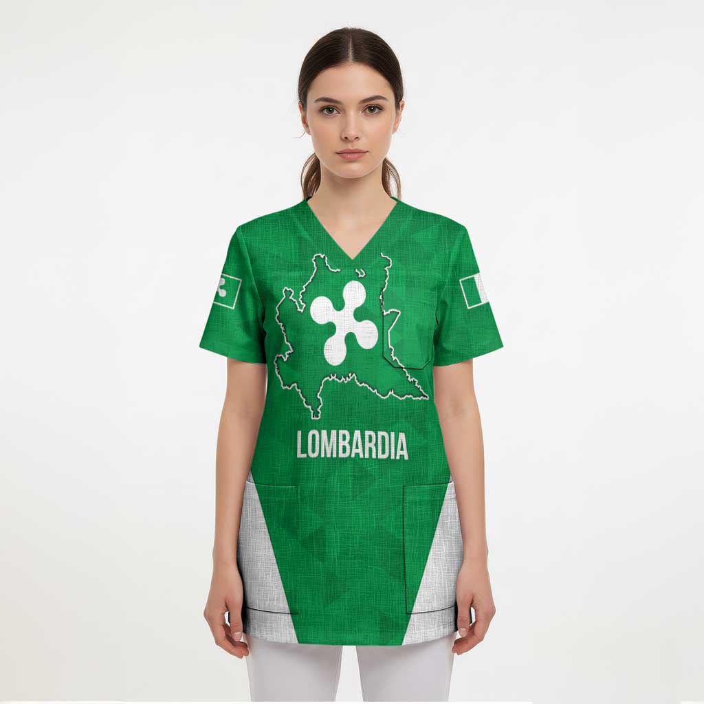 Personalized Italy Lombardy Scrub Top Inspiration Flags Style - Wonder Print Shop