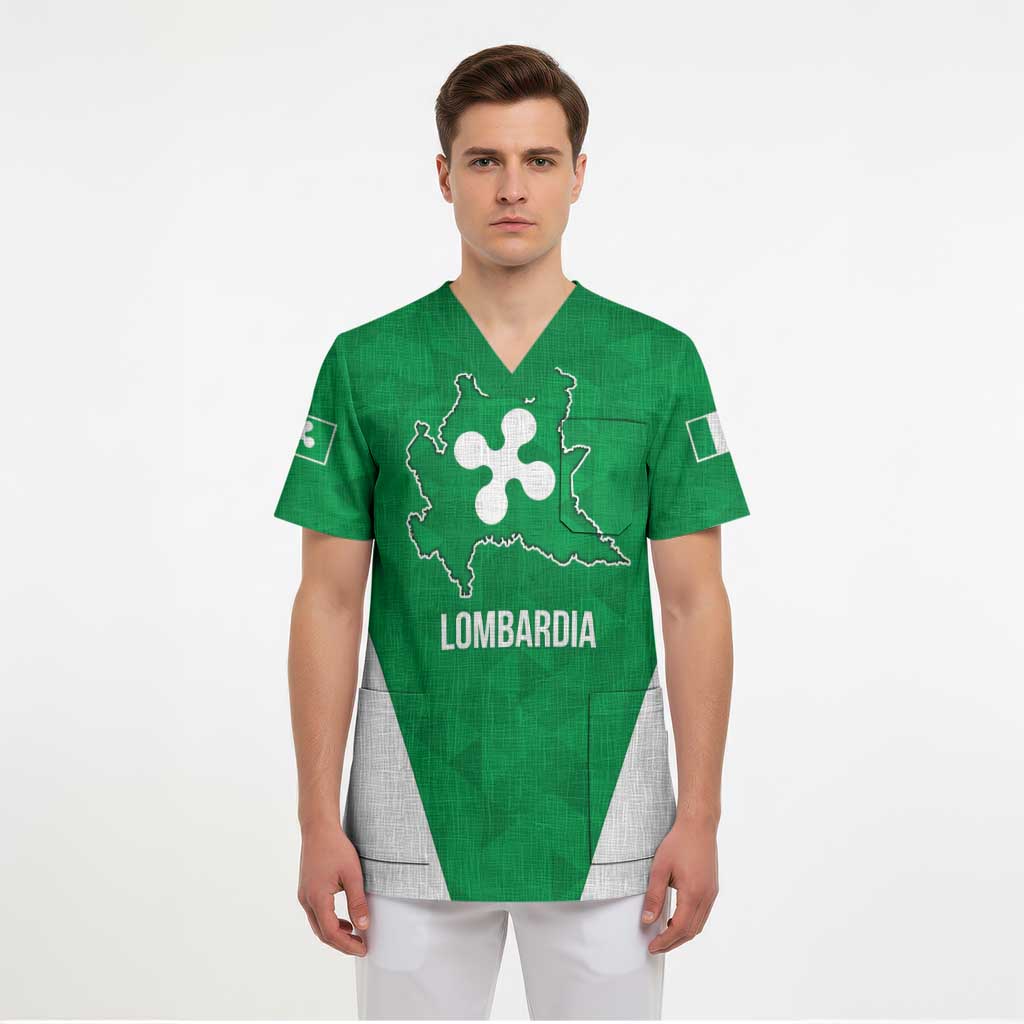 Personalized Italy Lombardy Scrub Top Inspiration Flags Style - Wonder Print Shop
