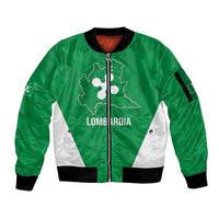 Personalized Italy Lombardy Sleeve Zip Bomber Jacket Inspiration Flags Style