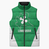 Personalized Italy Lombardy Sleeveless Puffer Jacket Inspiration Flags Style - Wonder Print Shop