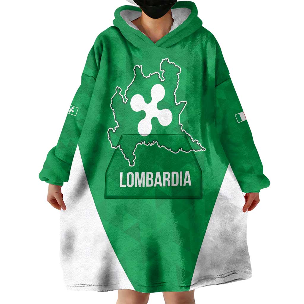 Personalized Italy Lombardy Wearable Blanket Hoodie Inspiration Flags Style