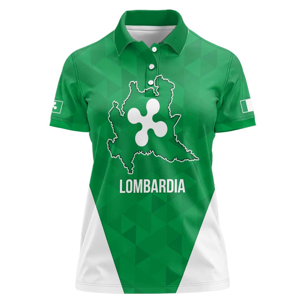 Personalized Italy Lombardy Women Polo Shirt Inspiration Flags Style