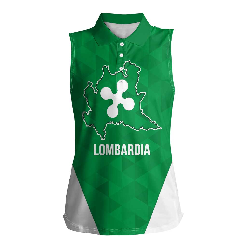 Personalized Italy Lombardy Women Sleeveless Polo Shirt Inspiration Flags Style