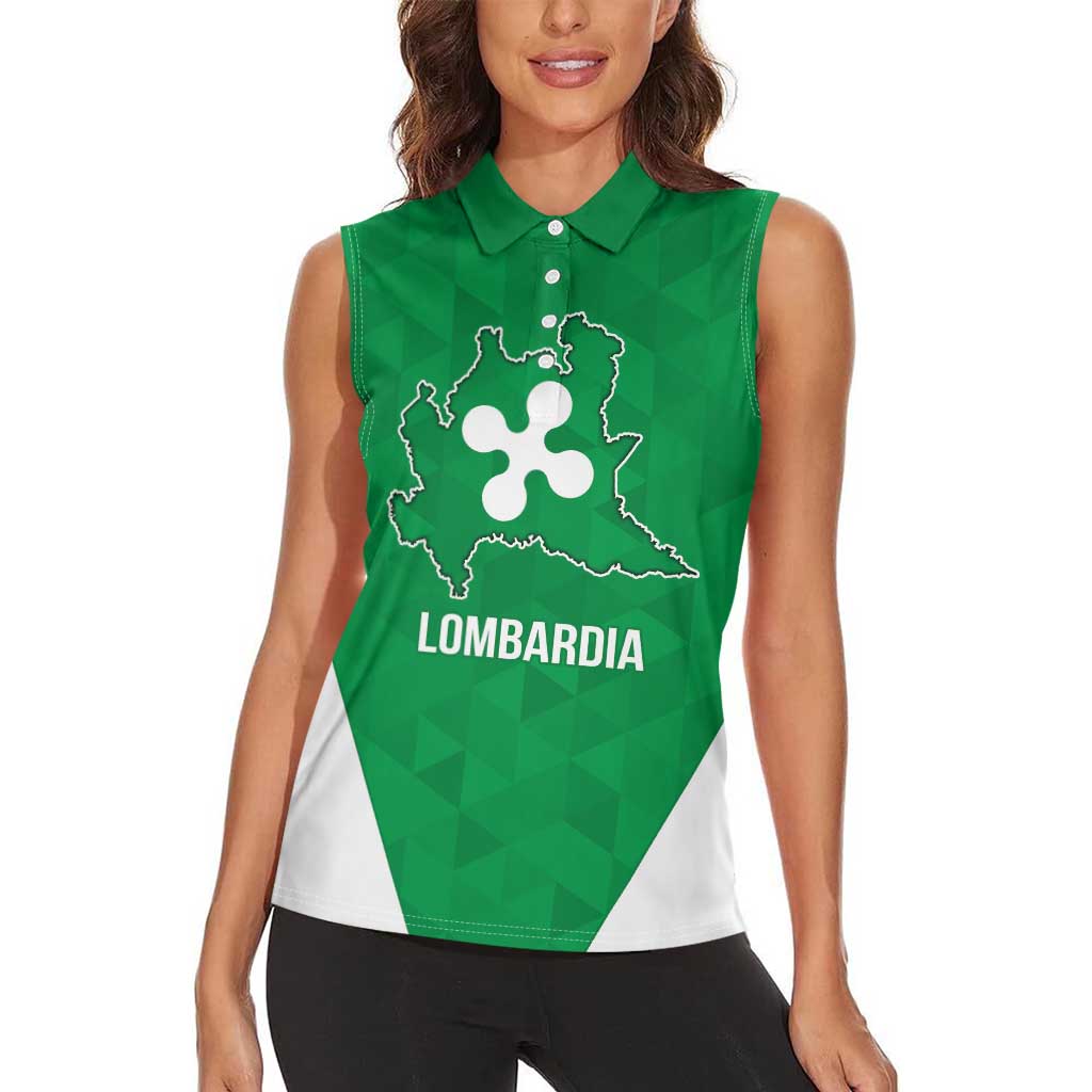 Personalized Italy Lombardy Women Sleeveless Polo Shirt Inspiration Flags Style