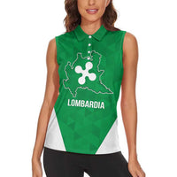 Personalized Italy Lombardy Women Sleeveless Polo Shirt Inspiration Flags Style