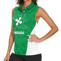 Personalized Italy Lombardy Women Sleeveless Polo Shirt Inspiration Flags Style