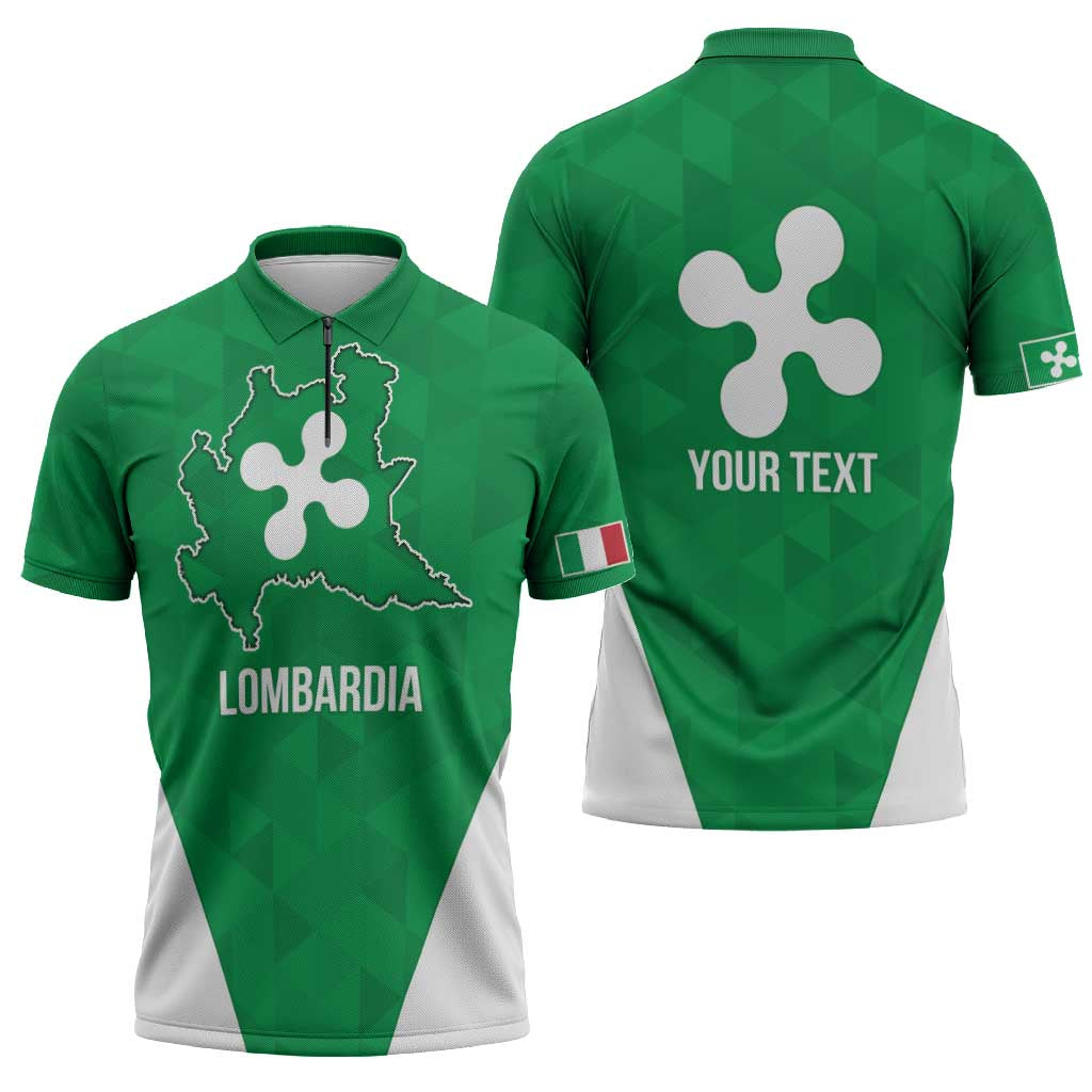 Personalized Italy Lombardy Zipper Polo Shirt Inspiration Flags Style - Wonder Print Shop