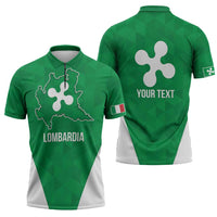 Personalized Italy Lombardy Zipper Polo Shirt Inspiration Flags Style - Wonder Print Shop