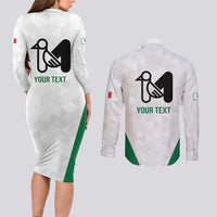 Personalized Italy Marche Couples Matching Long Sleeve Bodycon Dress and Long Sleeve Button Shirt Inspiration Flags Style