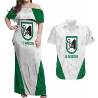 Personalized Italy Marche Couples Matching Off Shoulder Maxi Dress and Hawaiian Shirt Inspiration Flags Style