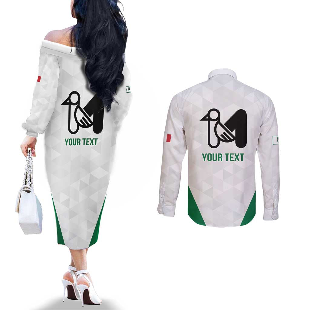 Personalized Italy Marche Couples Matching Off The Shoulder Long Sleeve Dress and Long Sleeve Button Shirt Inspiration Flags Style