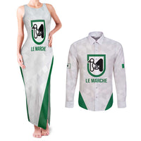 Personalized Italy Marche Couples Matching Tank Maxi Dress and Long Sleeve Button Shirt Inspiration Flags Style