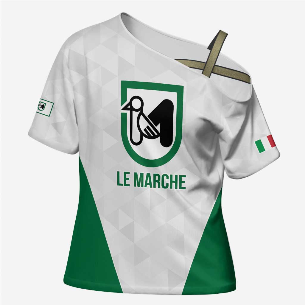 Personalized Italy Marche Cross Shoulder Shirt Inspiration Flags Style - Wonder Print Shop