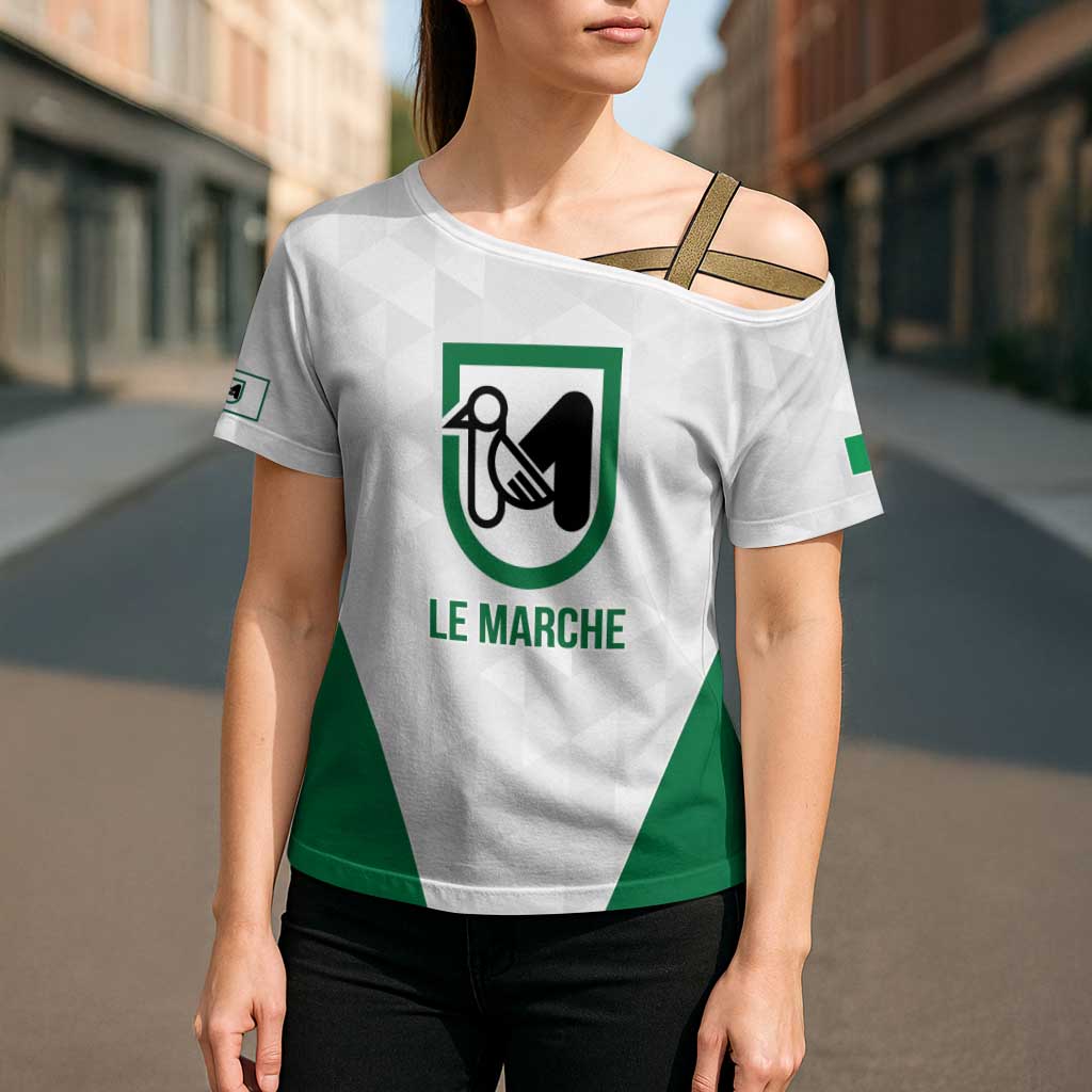 Personalized Italy Marche Cross Shoulder Shirt Inspiration Flags Style - Wonder Print Shop