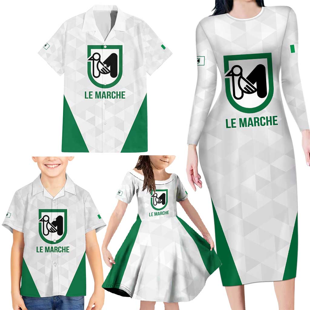 Personalized Italy Marche Family Matching Long Sleeve Bodycon Dress and Hawaiian Shirt Inspiration Flags Style