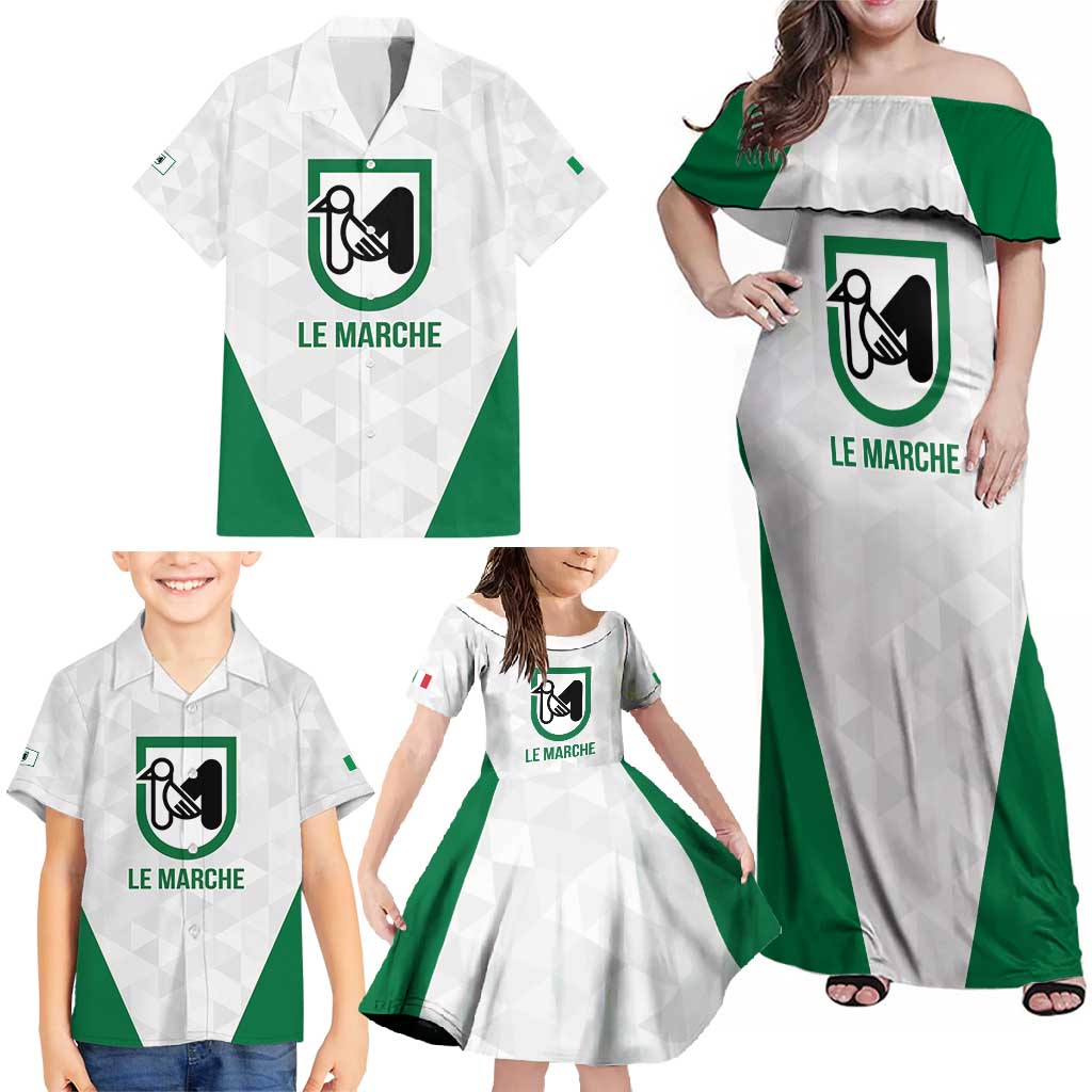 Personalized Italy Marche Family Matching Off Shoulder Maxi Dress and Hawaiian Shirt Inspiration Flags Style