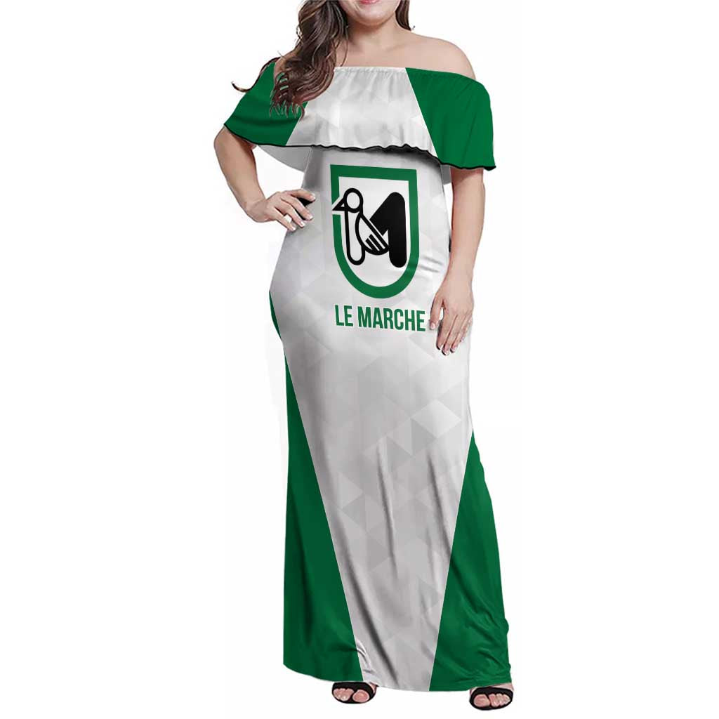Personalized Italy Marche Family Matching Off Shoulder Maxi Dress and Hawaiian Shirt Inspiration Flags Style