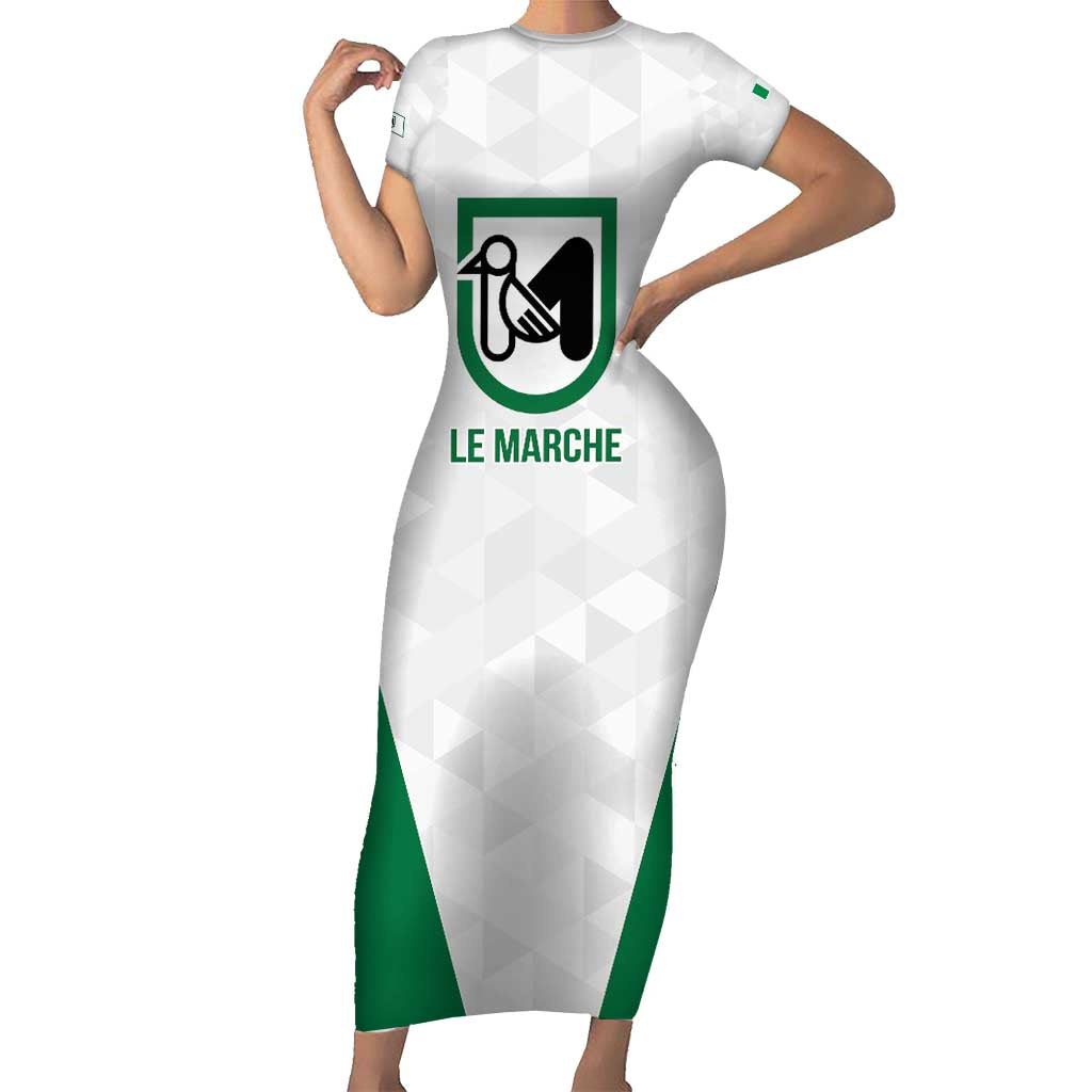 Personalized Italy Marche Family Matching Short Sleeve Bodycon Dress and Hawaiian Shirt Inspiration Flags Style