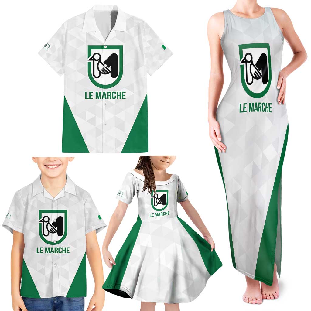 Personalized Italy Marche Family Matching Tank Maxi Dress and Hawaiian Shirt Inspiration Flags Style