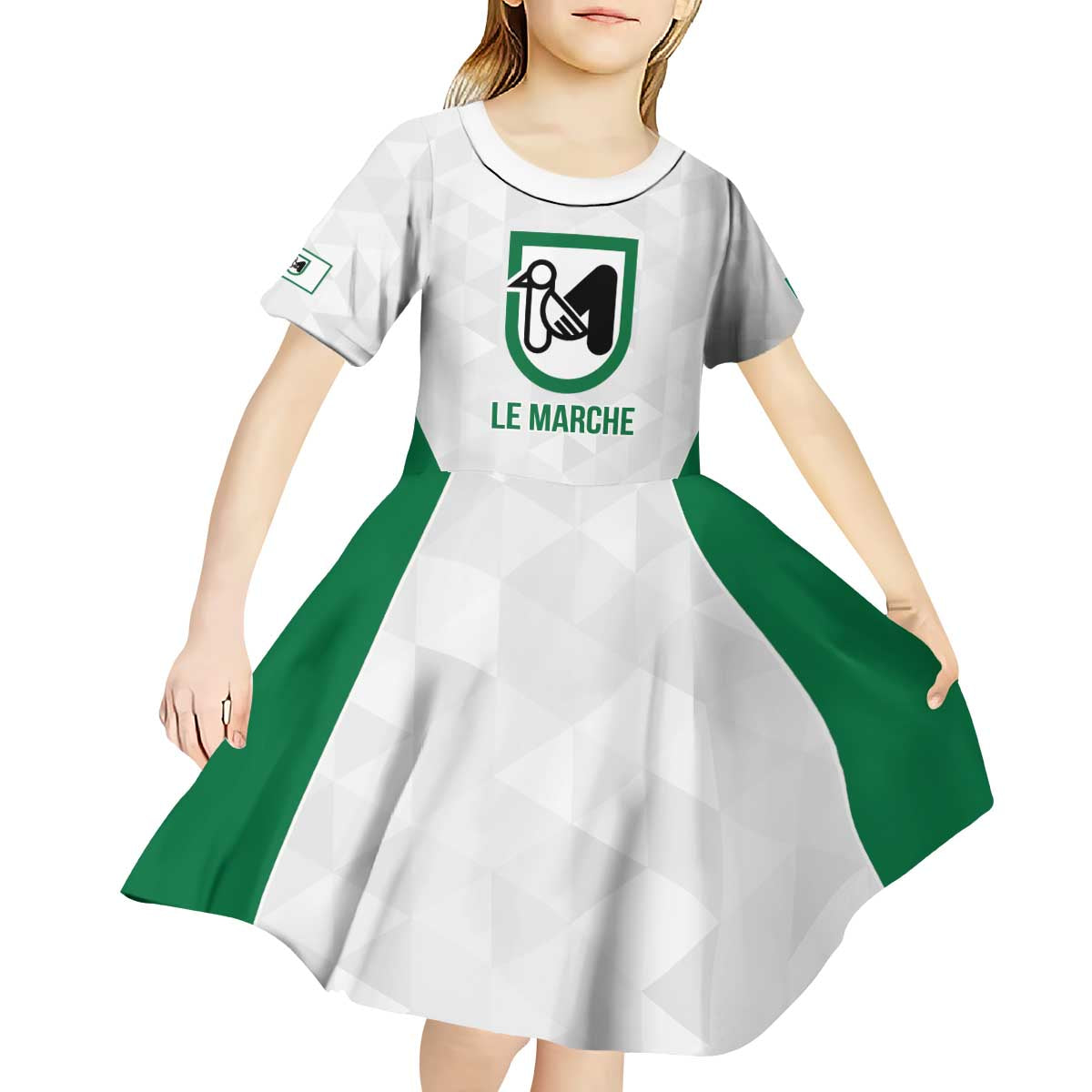 Personalized Italy Marche Kid Short Sleeve Dress Inspiration Flags Style