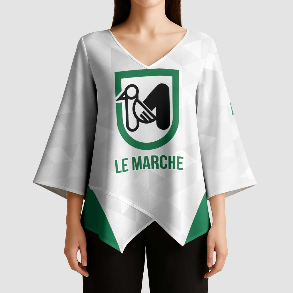 Personalized Italy Marche Kimono Sleeve Blouse Inspiration Flags Style - Wonder Print Shop