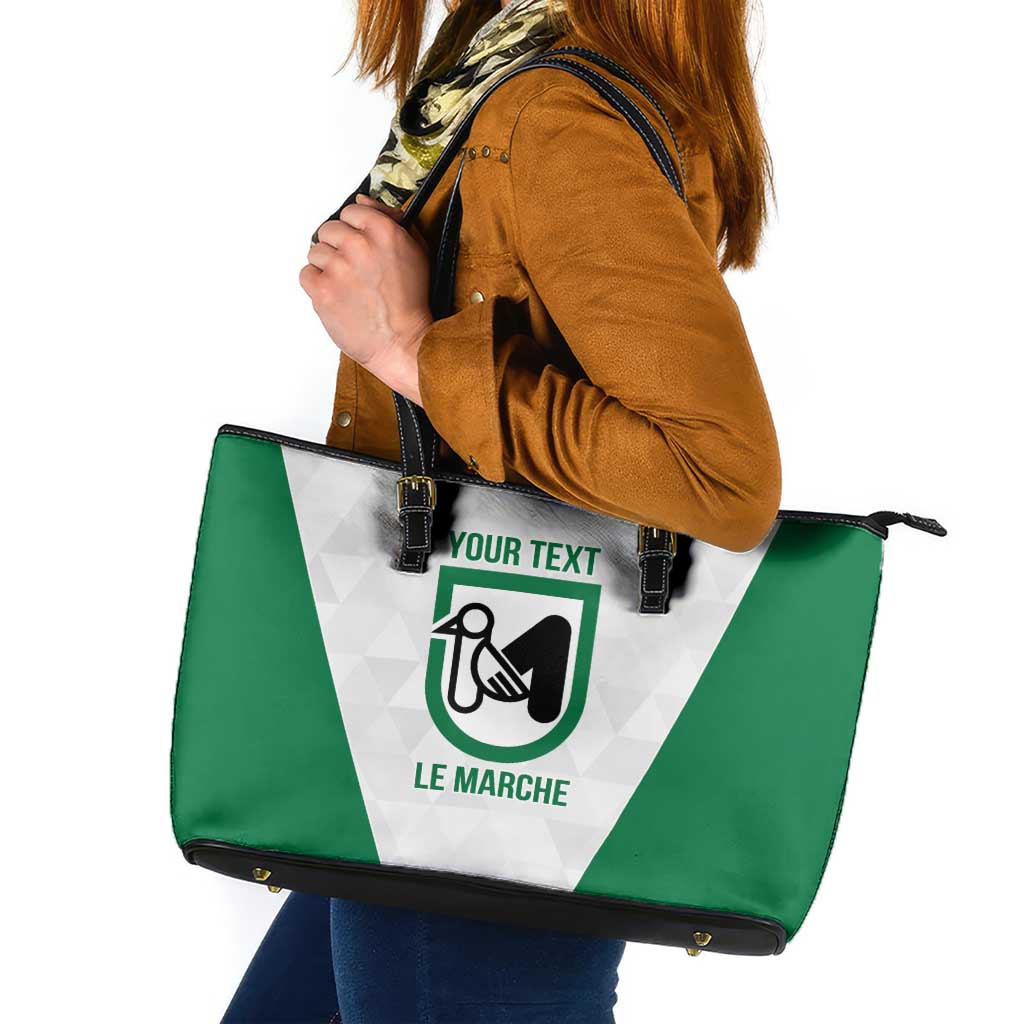 Personalized Italy Marche Leather Tote Bag Inspiration Flags Style