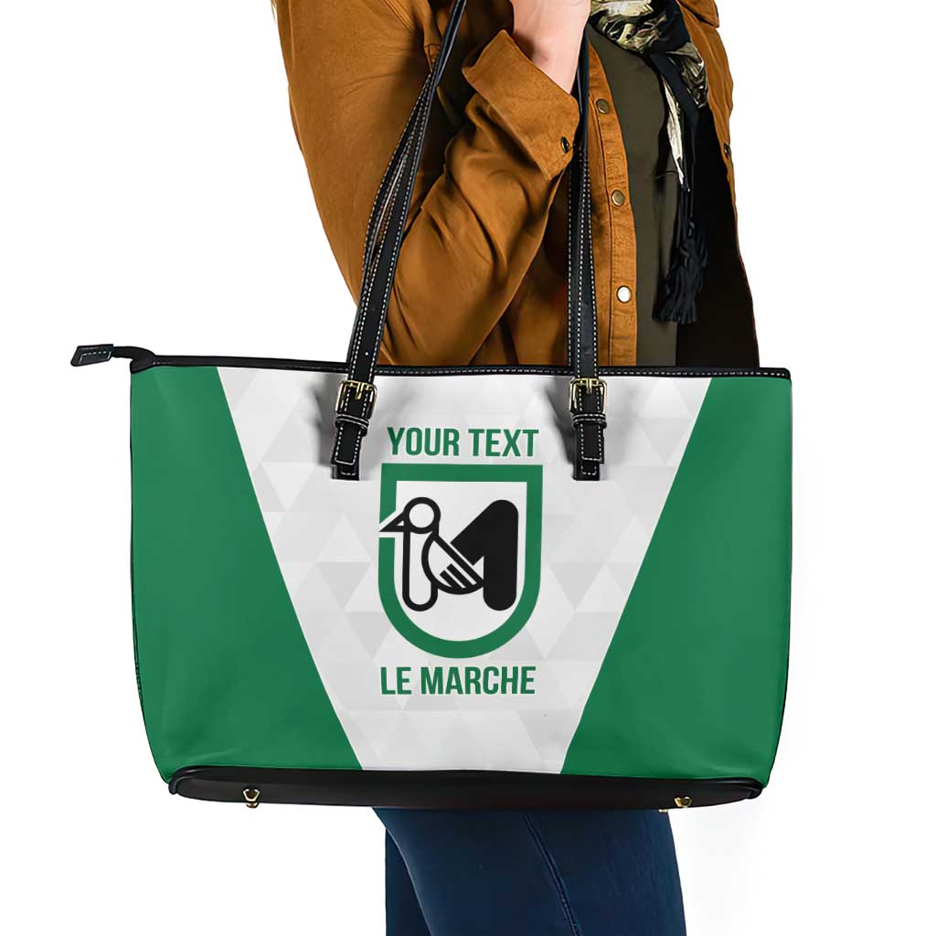 Personalized Italy Marche Leather Tote Bag Inspiration Flags Style