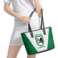 Personalized Italy Marche Leather Tote Bag Inspiration Flags Style
