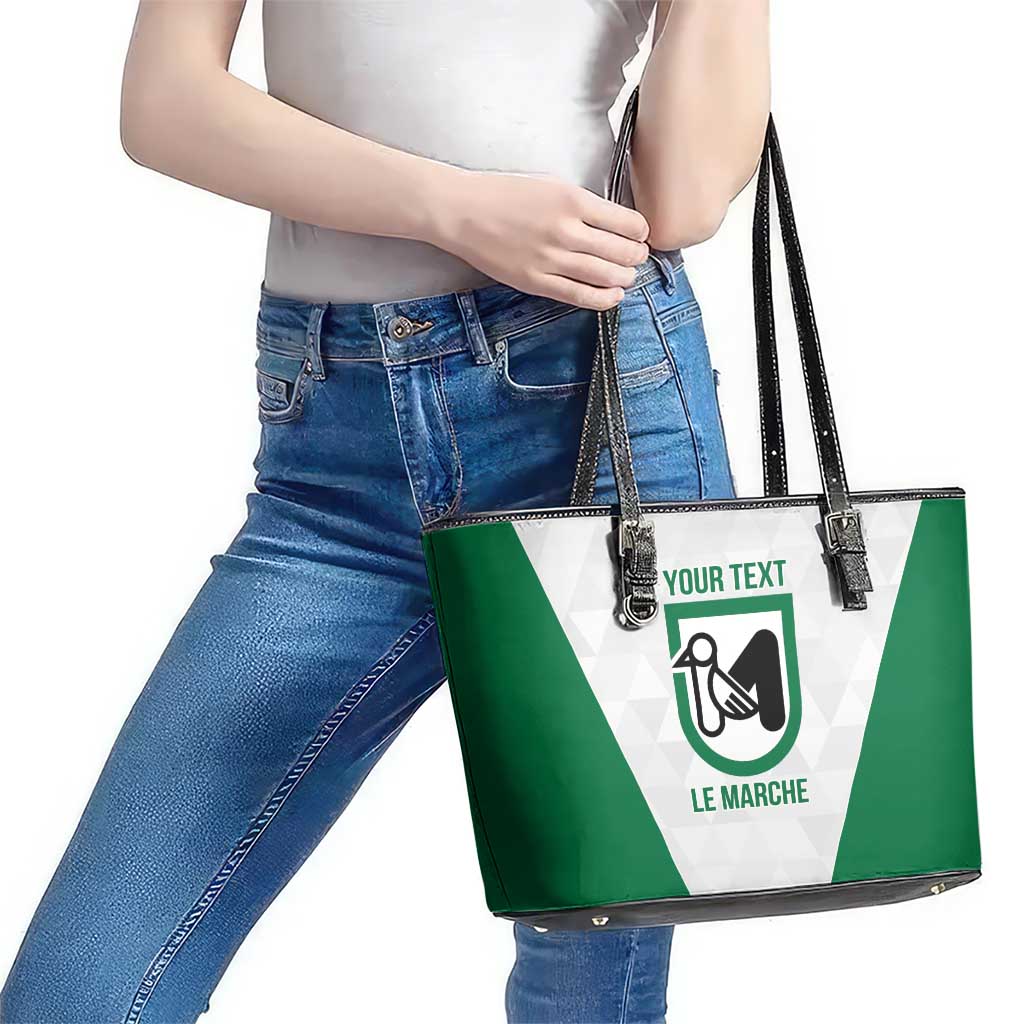 Personalized Italy Marche Leather Tote Bag Inspiration Flags Style