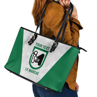 Personalized Italy Marche Leather Tote Bag Inspiration Flags Style