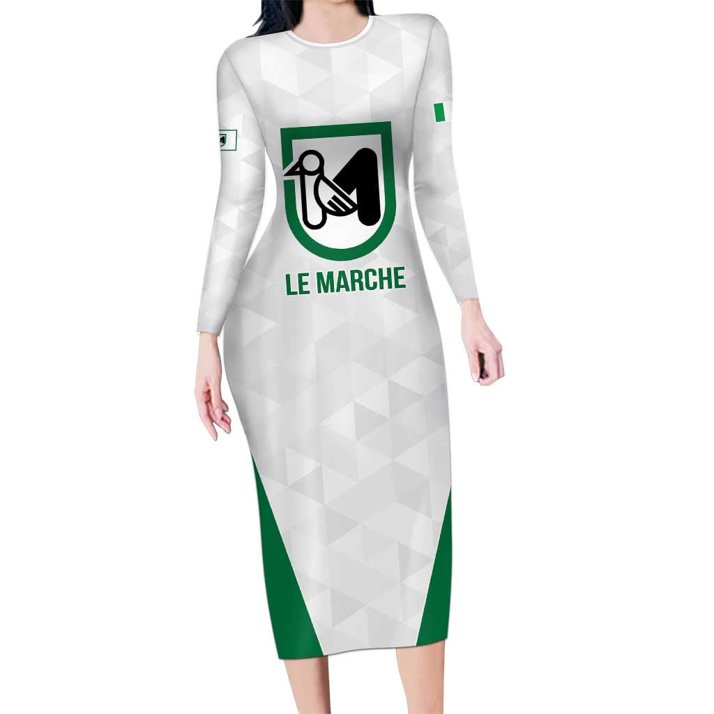 Personalized Italy Marche Long Sleeve Bodycon Dress Inspiration Flags Style