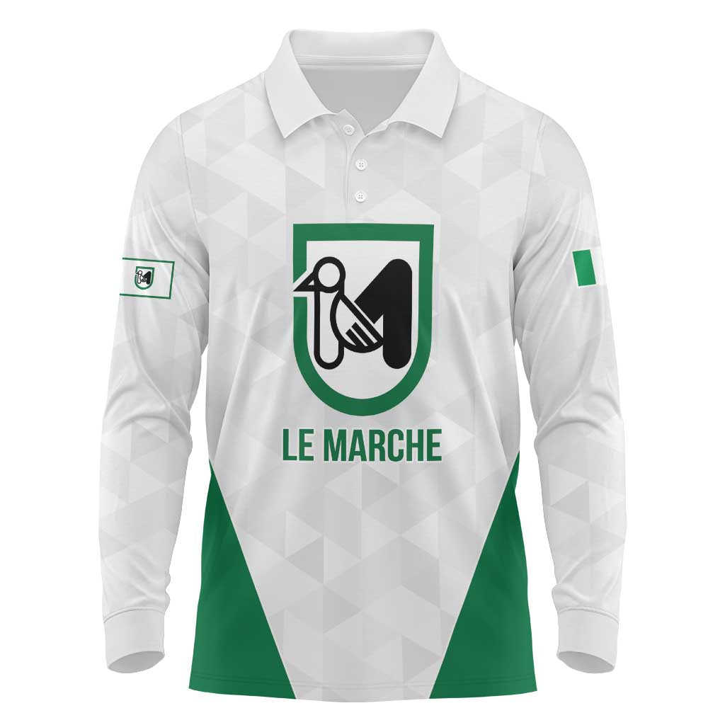 Personalized Italy Marche Long Sleeve Polo Shirt Inspiration Flags Style
