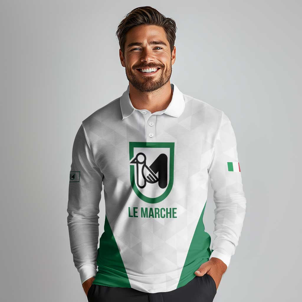 Personalized Italy Marche Long Sleeve Polo Shirt Inspiration Flags Style