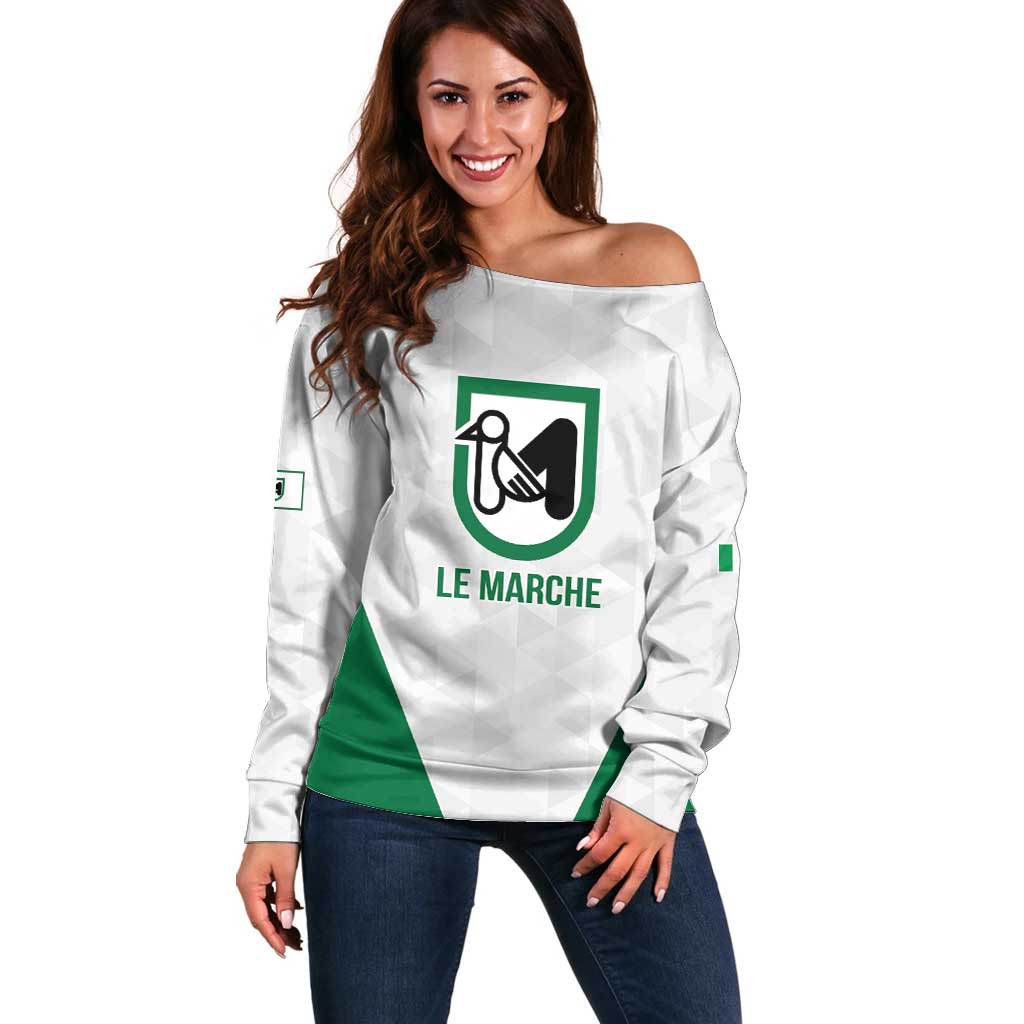 Personalized Italy Marche Off Shoulder Sweater Inspiration Flags Style