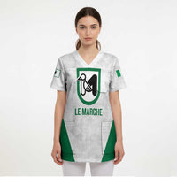Personalized Italy Marche Scrub Top Inspiration Flags Style - Wonder Print Shop