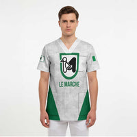 Personalized Italy Marche Scrub Top Inspiration Flags Style - Wonder Print Shop