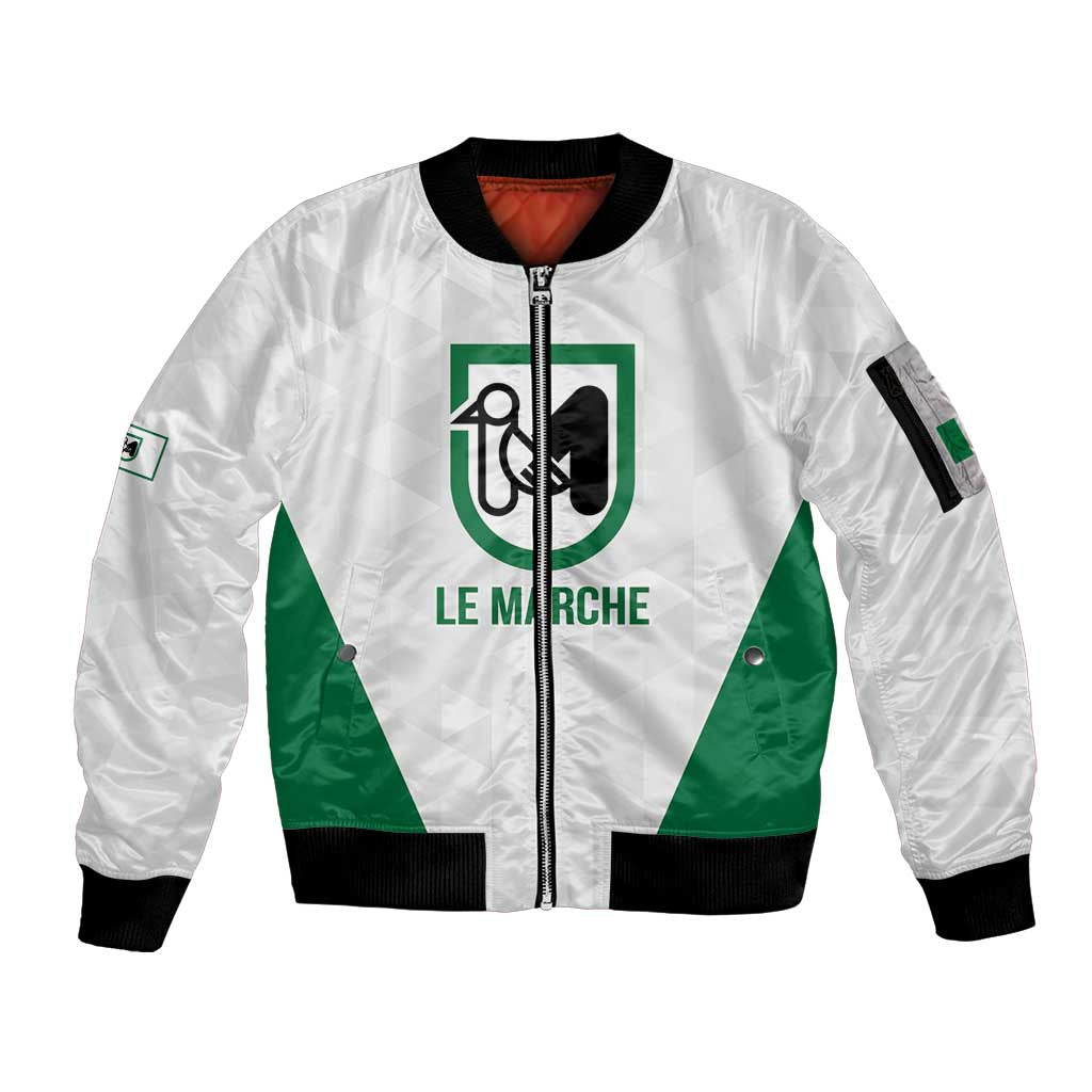 Personalized Italy Marche Sleeve Zip Bomber Jacket Inspiration Flags Style