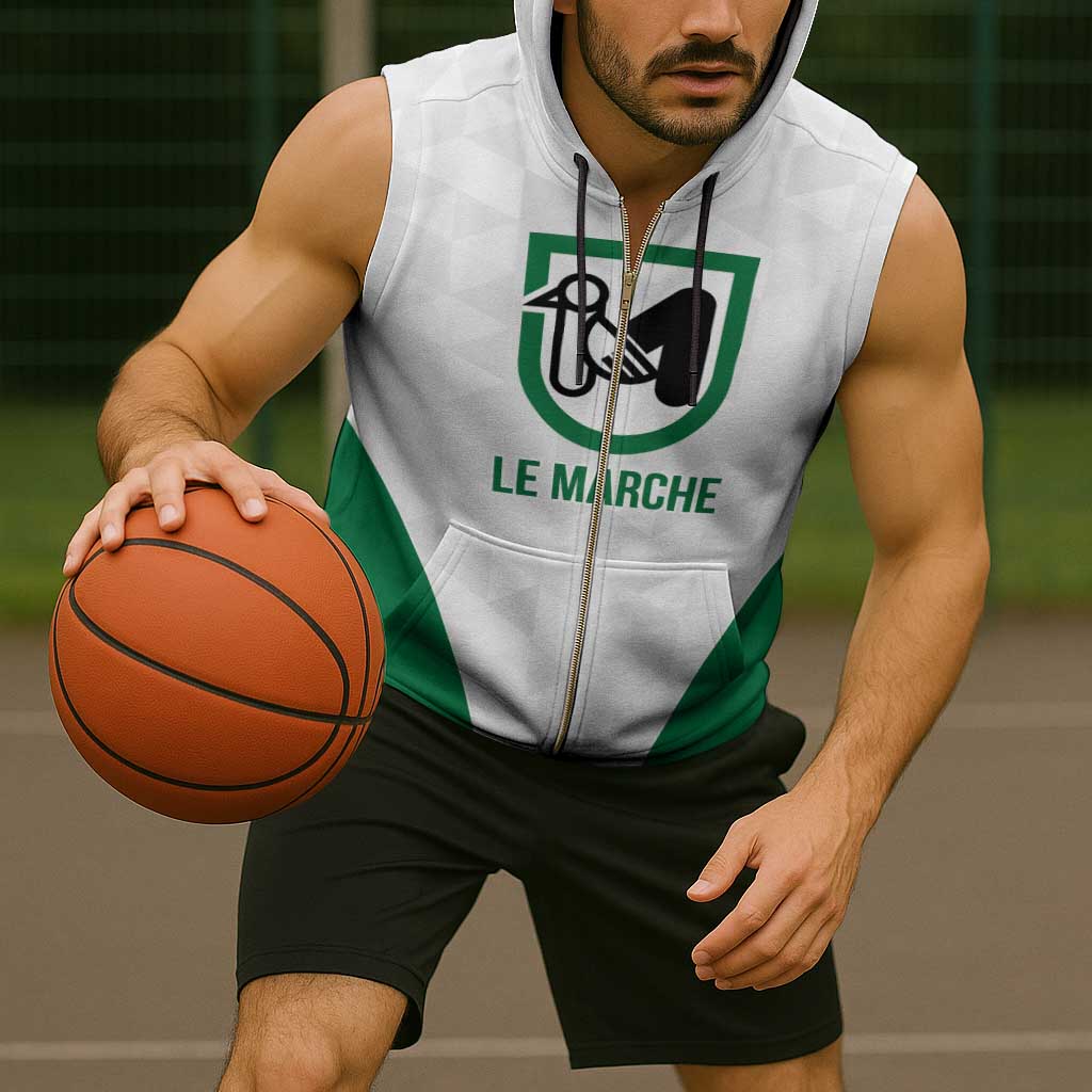 Personalized Italy Marche Sleeveless Zip Hoodie Inspiration Flags Style - Wonder Print Shop