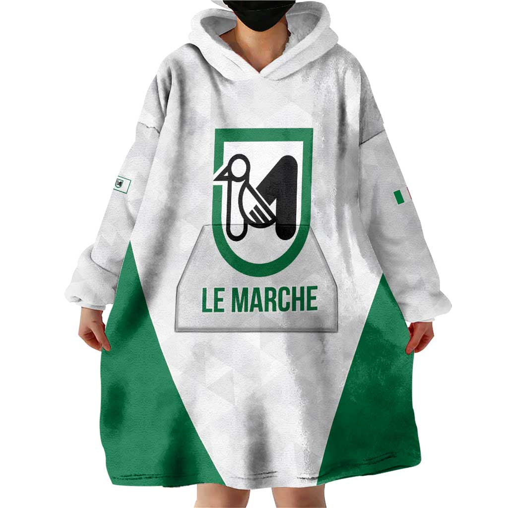 Personalized Italy Marche Wearable Blanket Hoodie Inspiration Flags Style