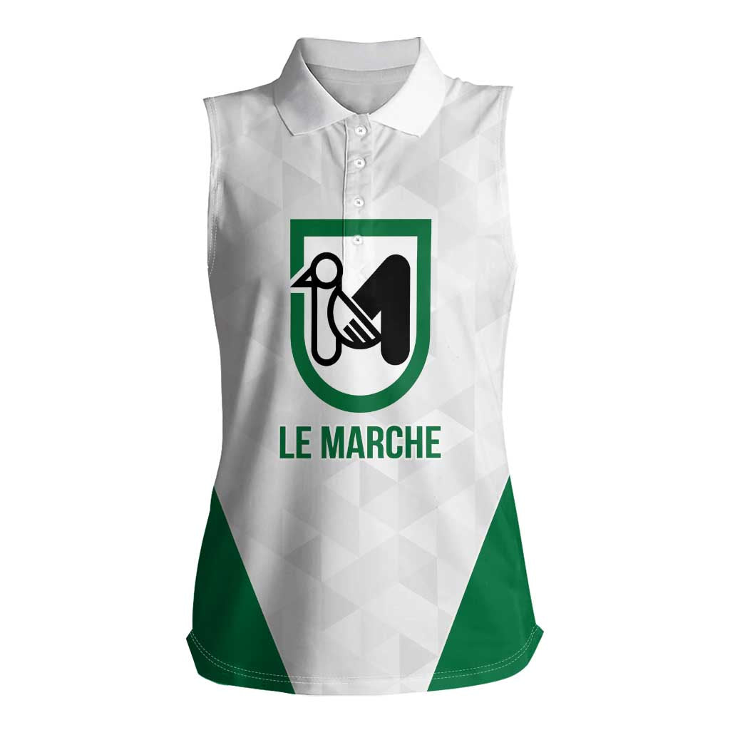Personalized Italy Marche Women Sleeveless Polo Shirt Inspiration Flags Style