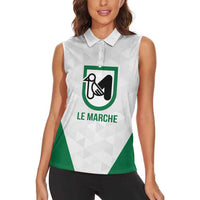 Personalized Italy Marche Women Sleeveless Polo Shirt Inspiration Flags Style