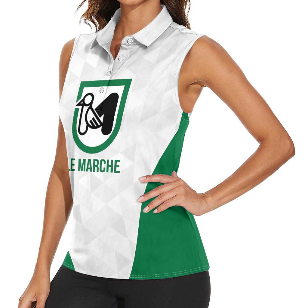 Personalized Italy Marche Women Sleeveless Polo Shirt Inspiration Flags Style