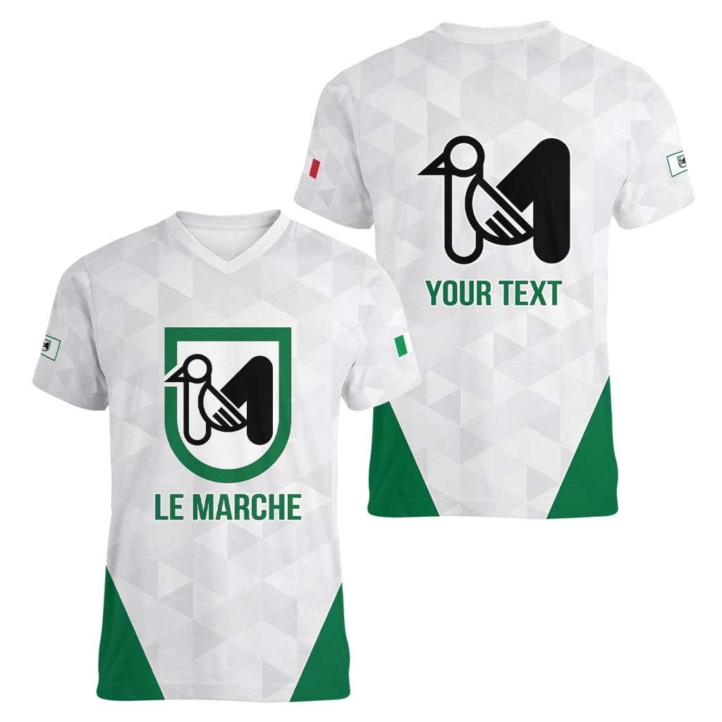 Personalized Italy Marche Women V-Neck T-Shirt Inspiration Flags Style