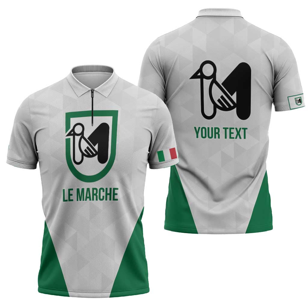 Personalized Italy Marche Zipper Polo Shirt Inspiration Flags Style - Wonder Print Shop