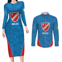 Personalized Italy Molise Couples Matching Long Sleeve Bodycon Dress and Long Sleeve Button Shirt Inspiration Flags Style