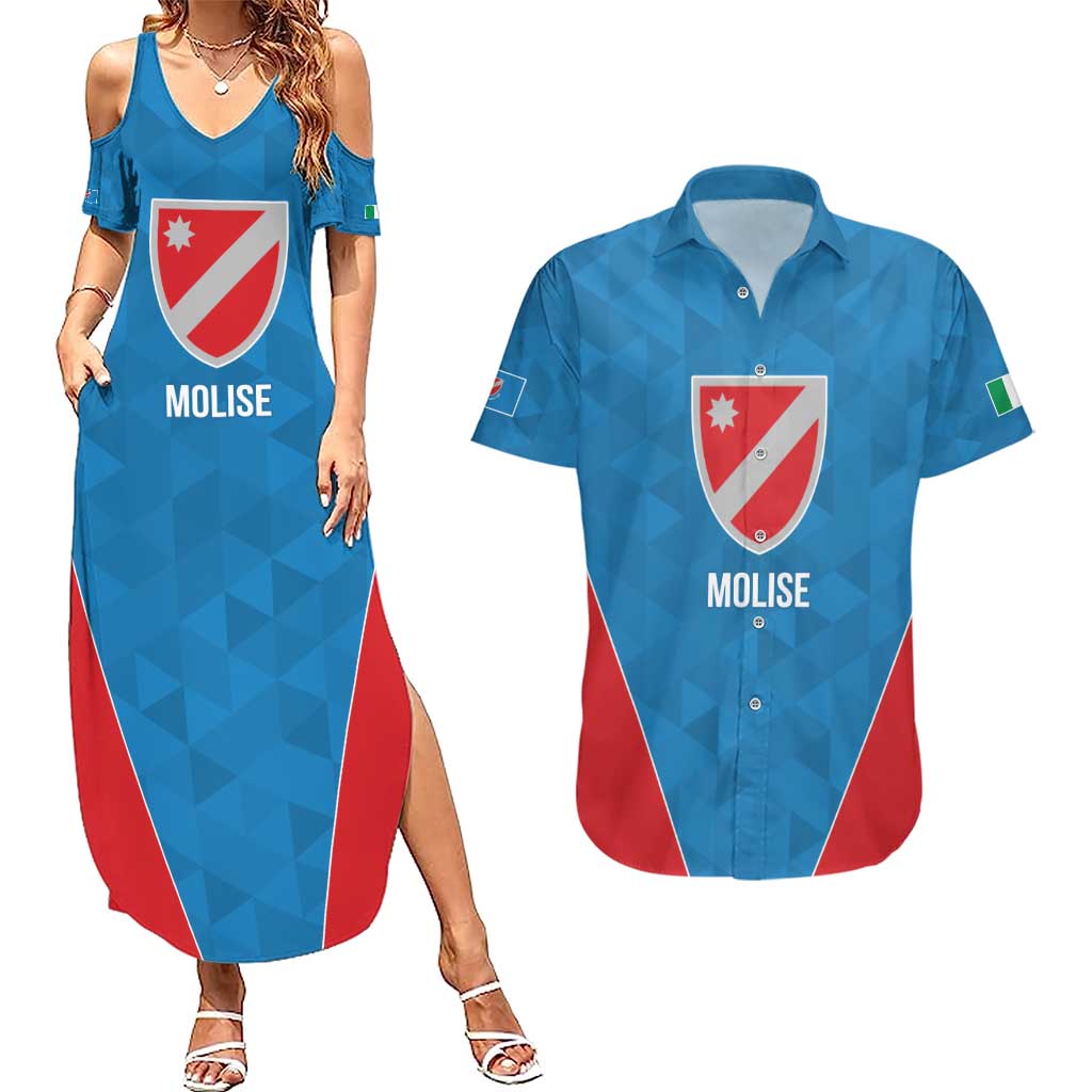 Personalized Italy Molise Couples Matching Summer Maxi Dress and Hawaiian Shirt Inspiration Flags Style