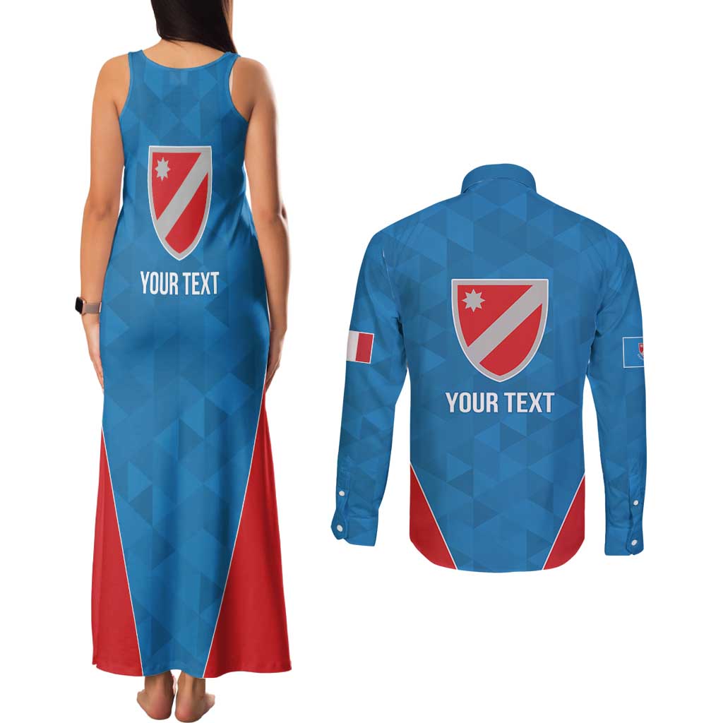 Personalized Italy Molise Couples Matching Tank Maxi Dress and Long Sleeve Button Shirt Inspiration Flags Style