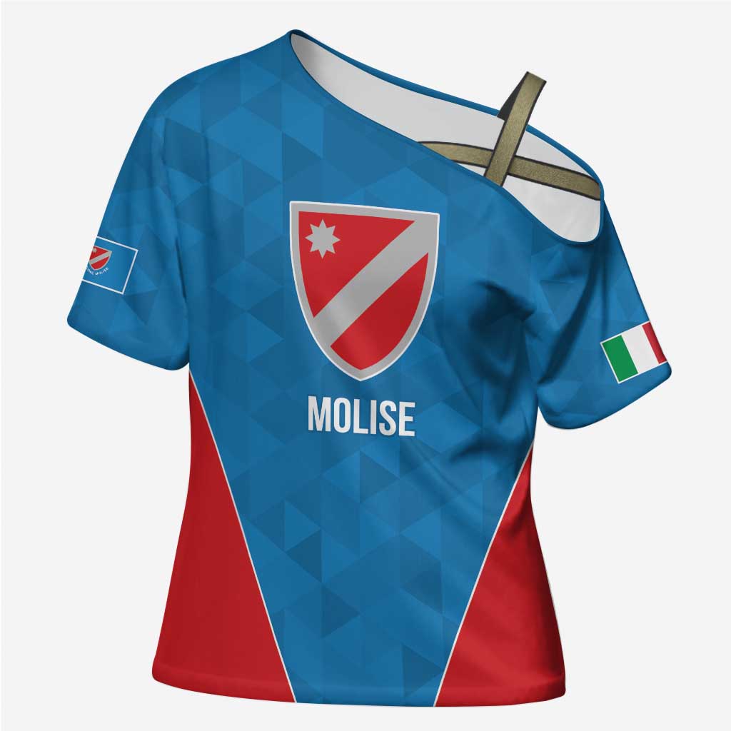 Personalized Italy Molise Cross Shoulder Shirt Inspiration Flags Style - Wonder Print Shop