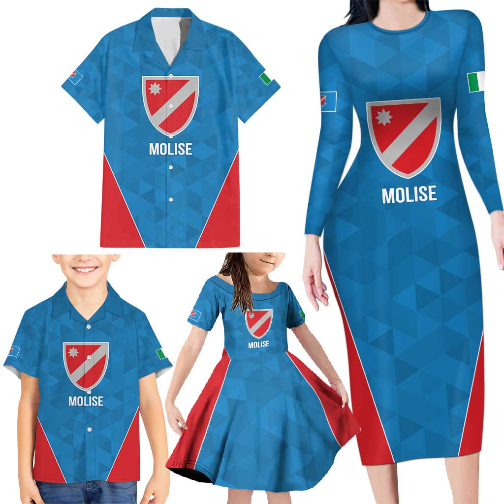 Personalized Italy Molise Family Matching Long Sleeve Bodycon Dress and Hawaiian Shirt Inspiration Flags Style