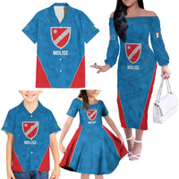 Personalized Italy Molise Family Matching Off The Shoulder Long Sleeve Dress and Hawaiian Shirt Inspiration Flags Style